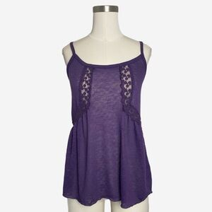 Vintage 90s Deadstock NWT Delias purple cami lace sheer babydoll whimsigoth XS/S